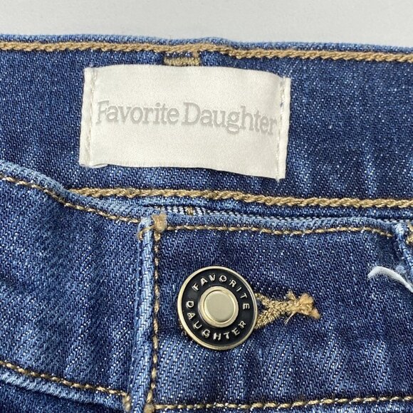 NEW FAVORITE DAUGHTER Valentina High Rise Mini Boot Jeans Size 28 Dark Blue - Picture 8 of 15
